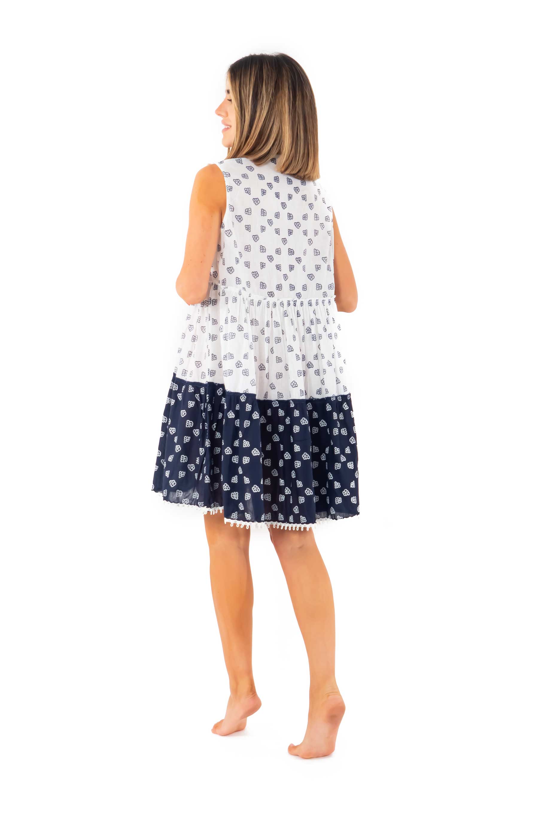Vestito bianco e blu Lisa