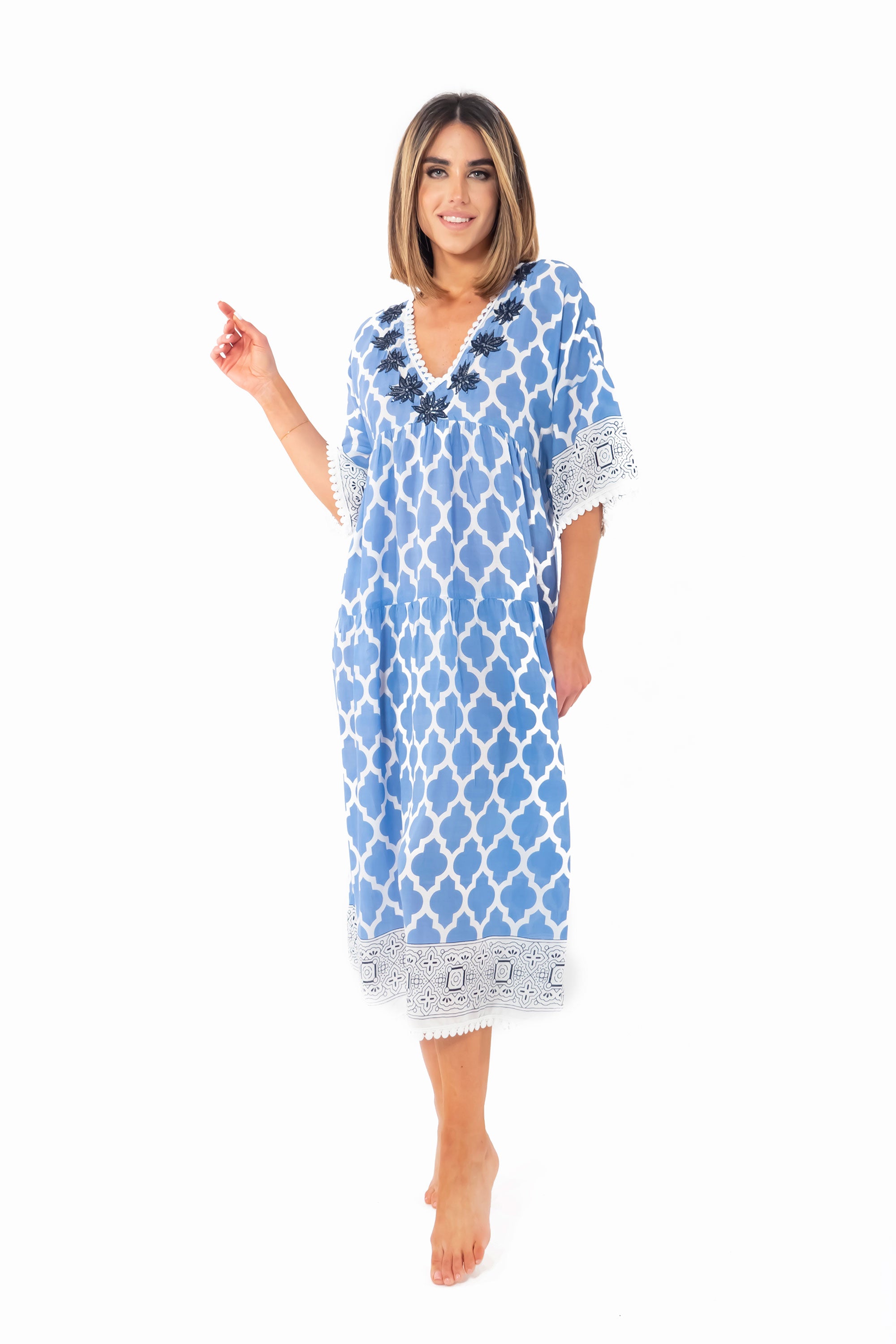 Vestito midi celeste Aruba