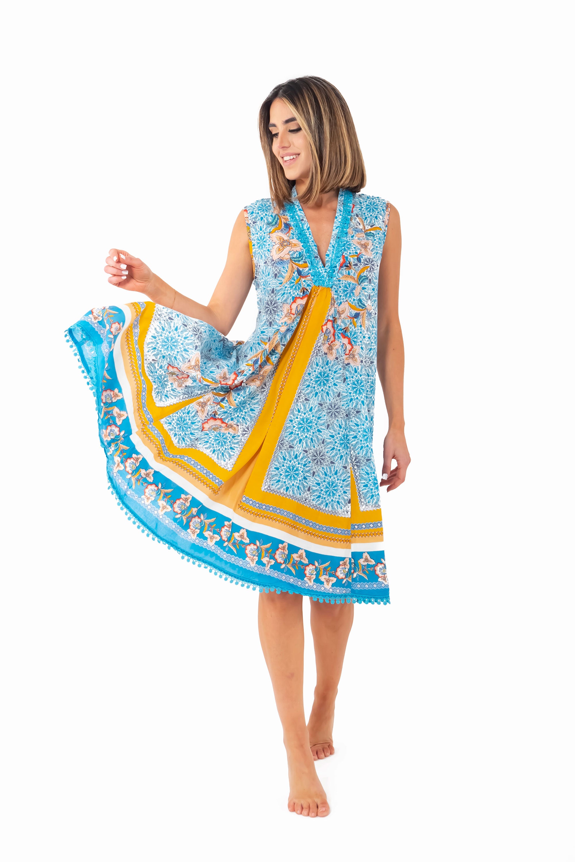 Vestito a fiori smanicato Micol