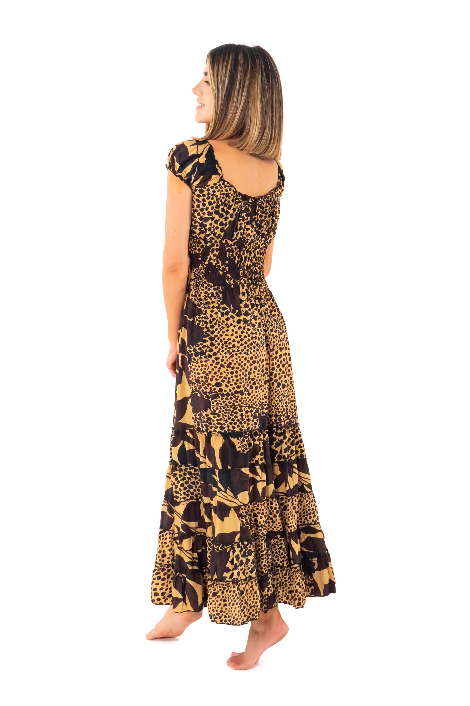 Vestito lungo animalier Shirley
