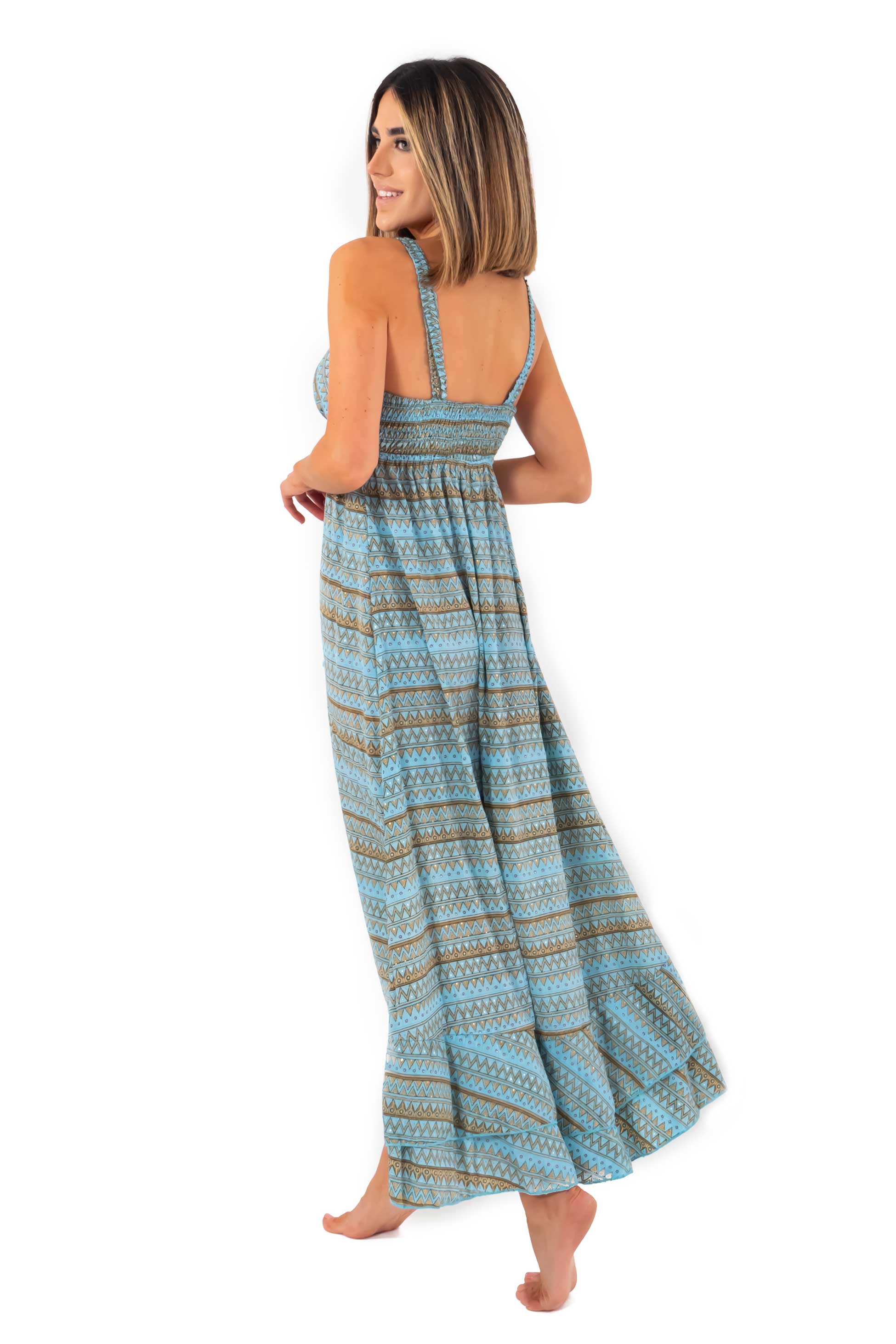 Vestito azzurro con spalline Lidia