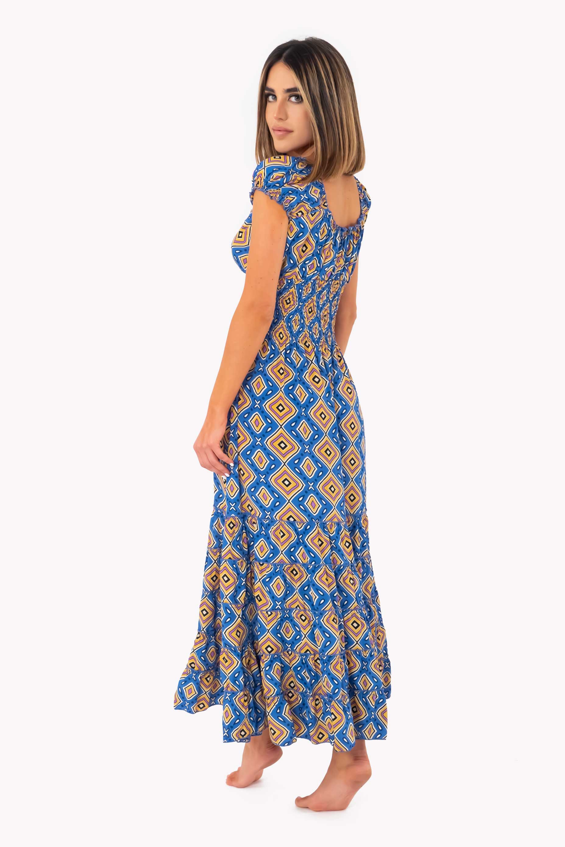 Vestito lungo blu Shirley