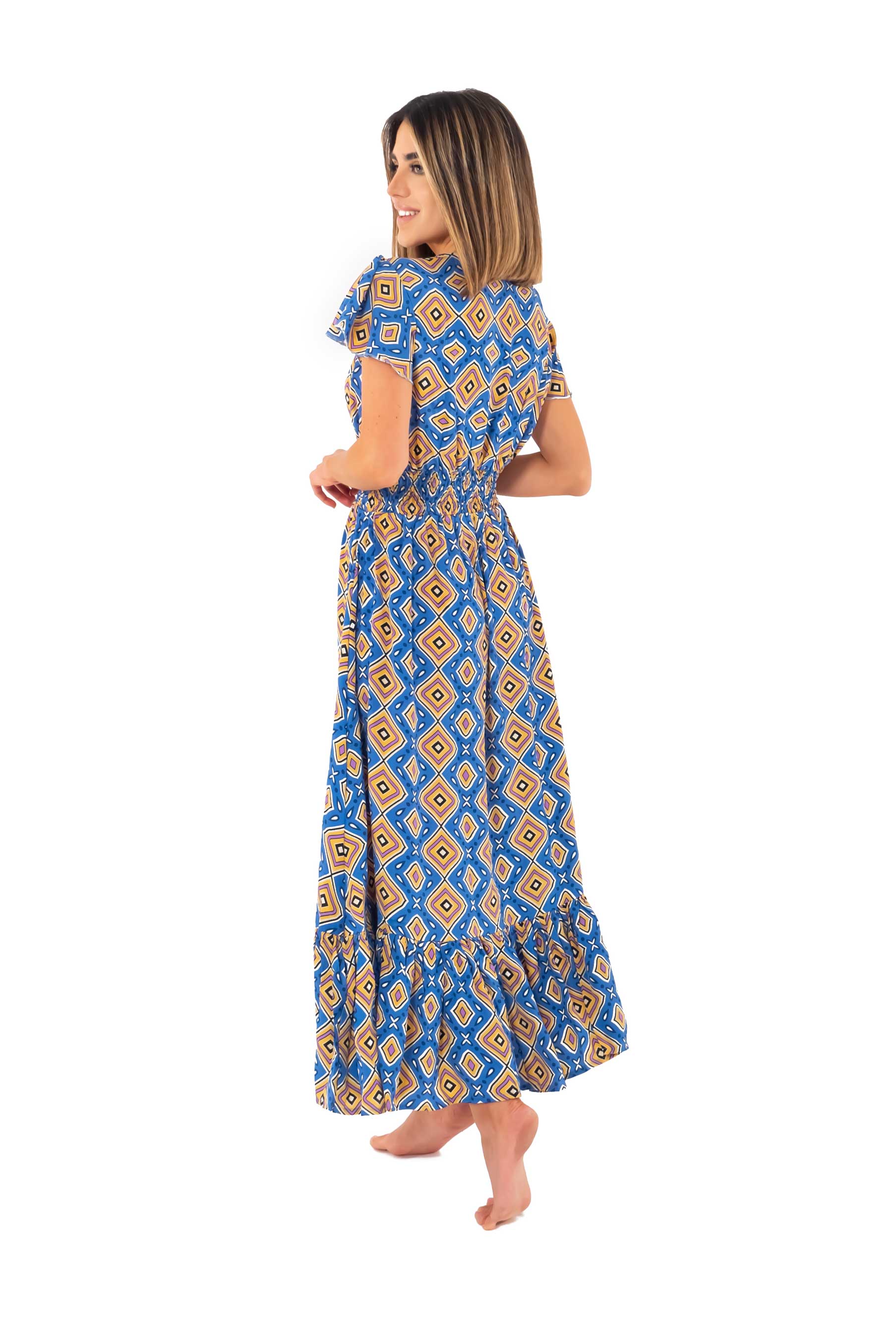 Vestito lungo blu Dina