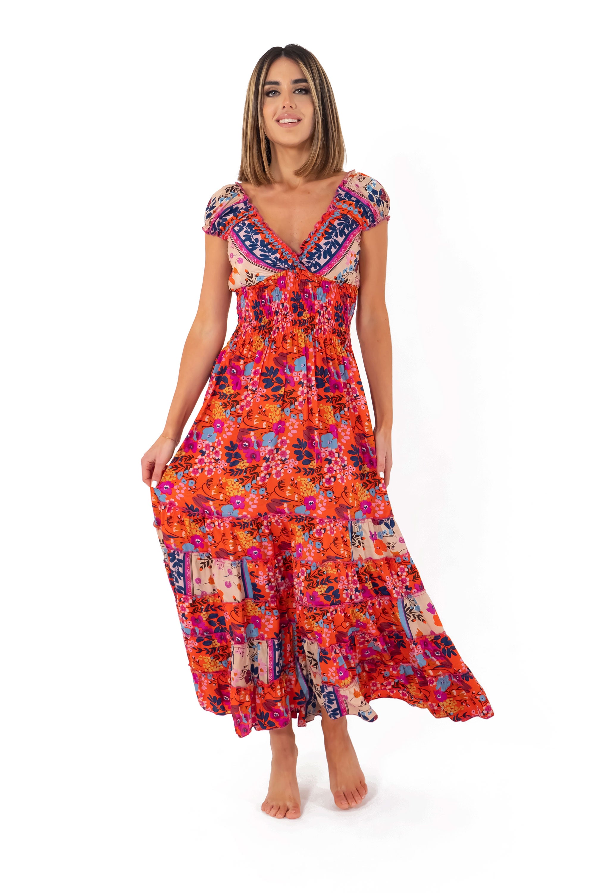 Vestito lungo a fiori Shirley
