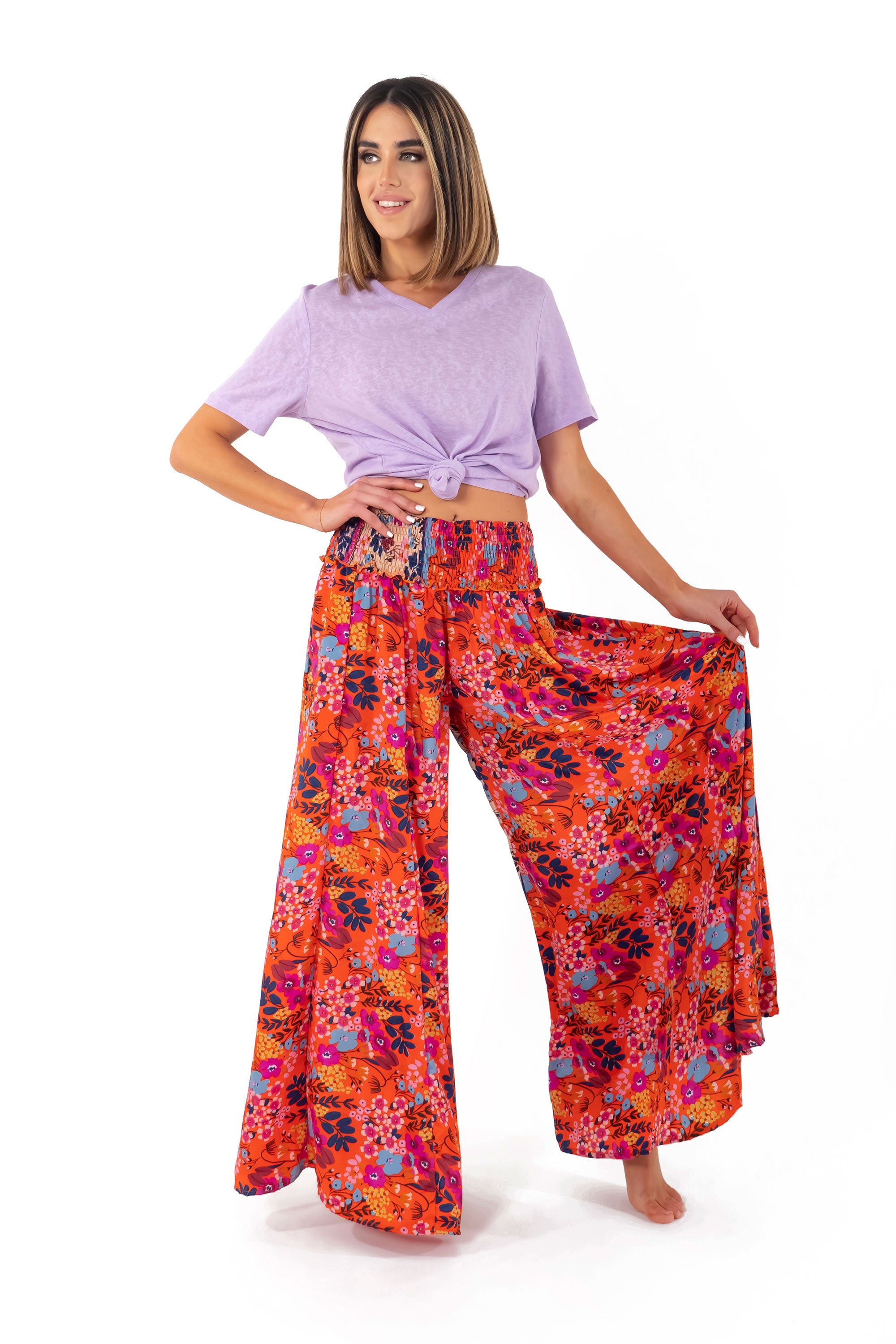 Pantaloni Palazzo a fiori