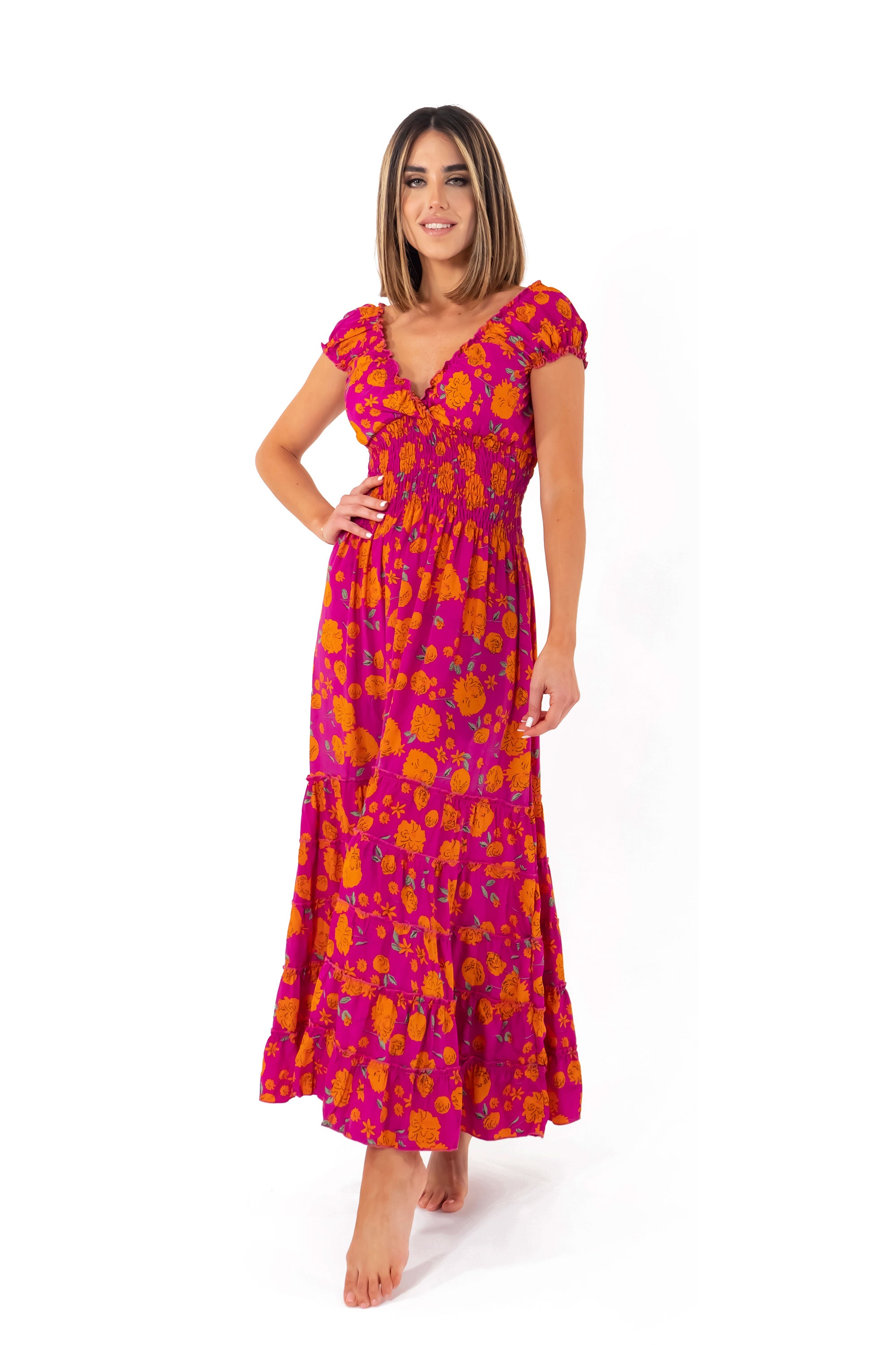 Vestito lungo a fiori Shirley