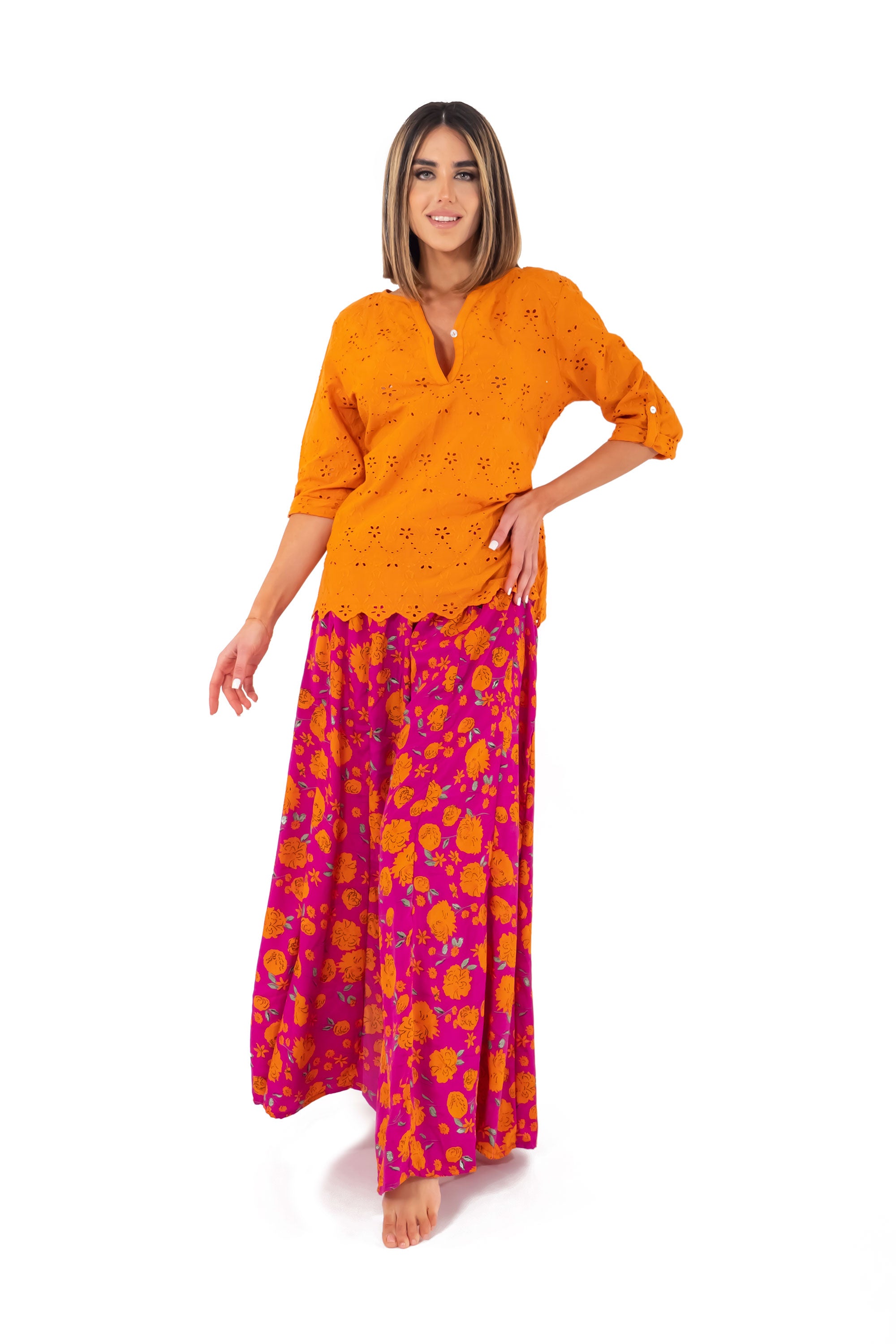 Pantaloni Palazzo a fiori