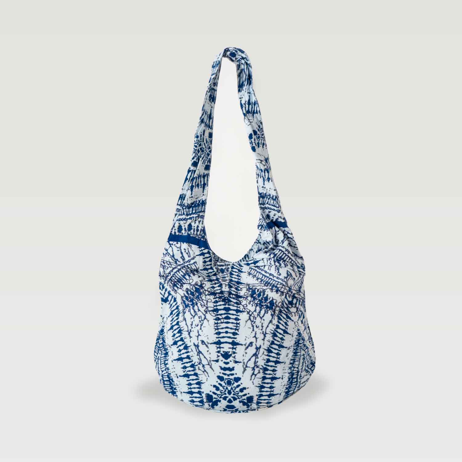 Borsa canvas bianca e blu