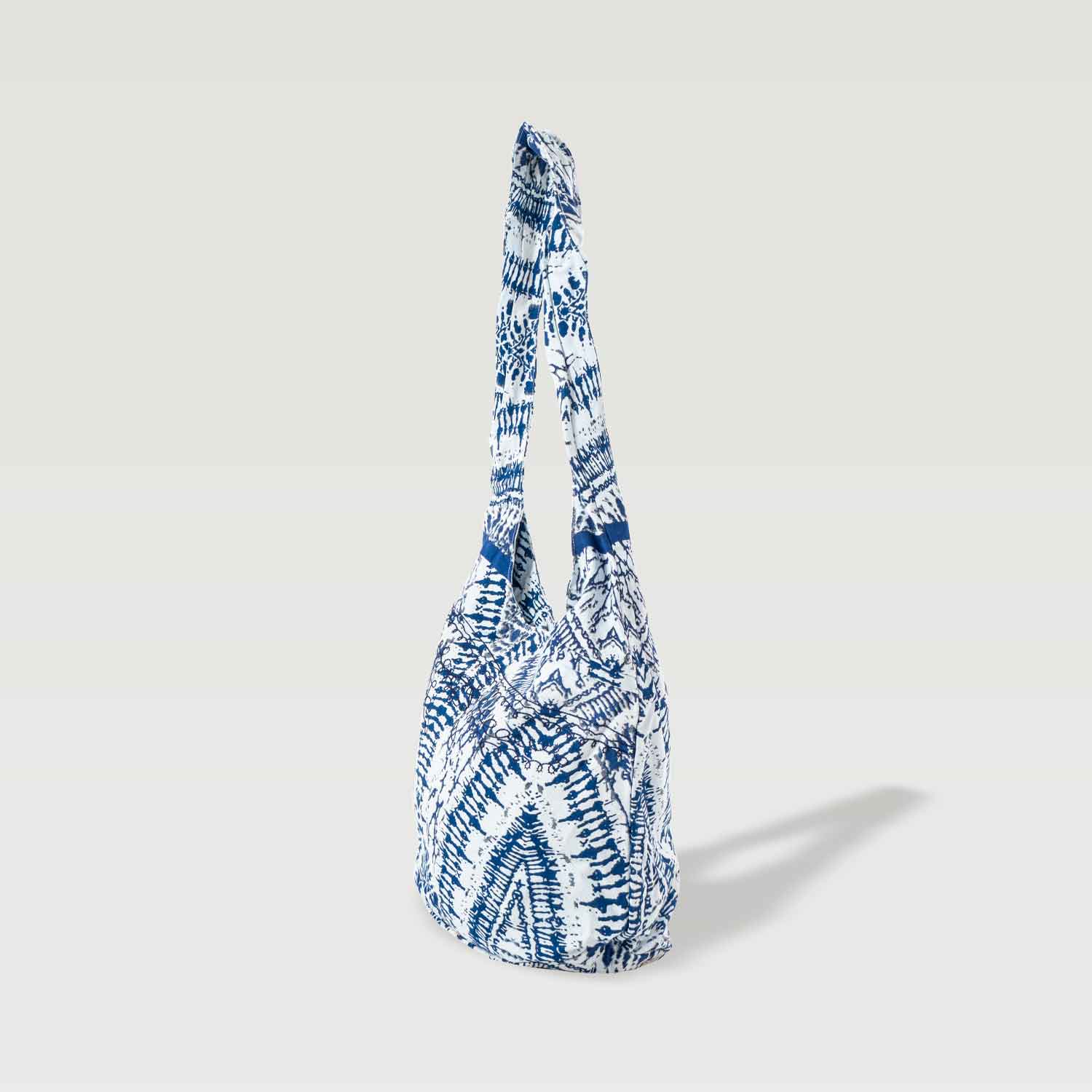 Borsa canvas bianca e blu