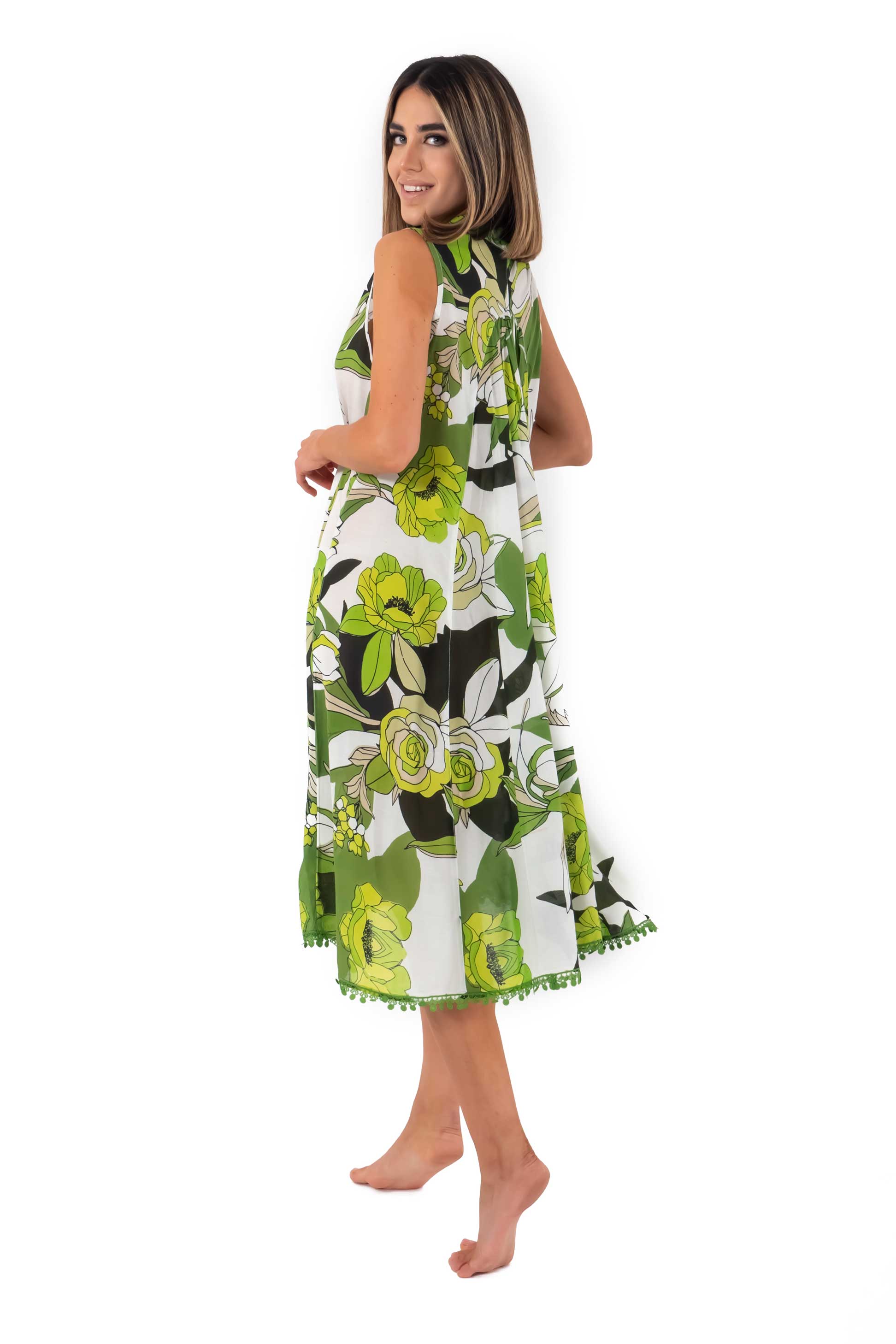 Vestito smanicato verde Micol