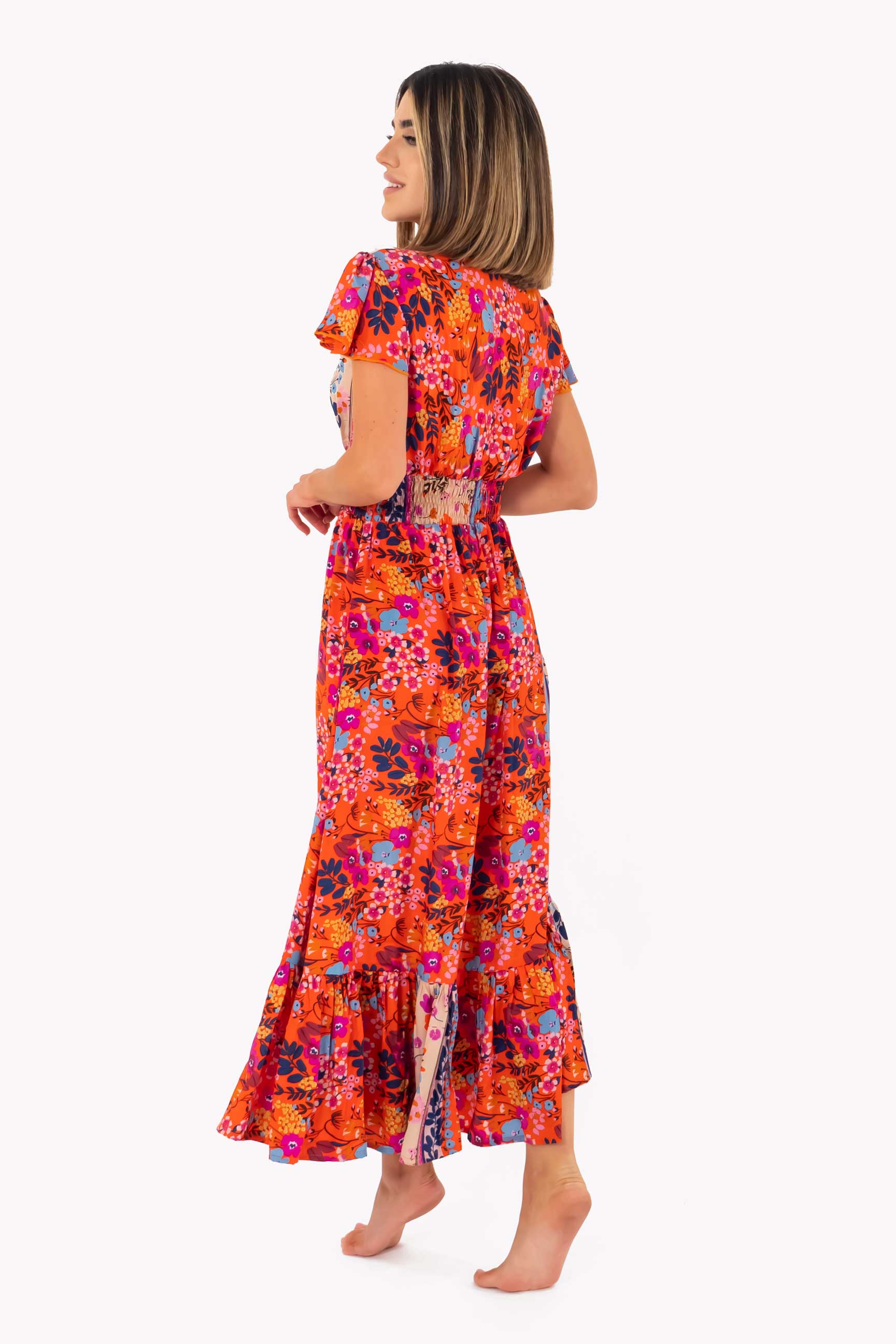 Vestito lungo a fiori Dina