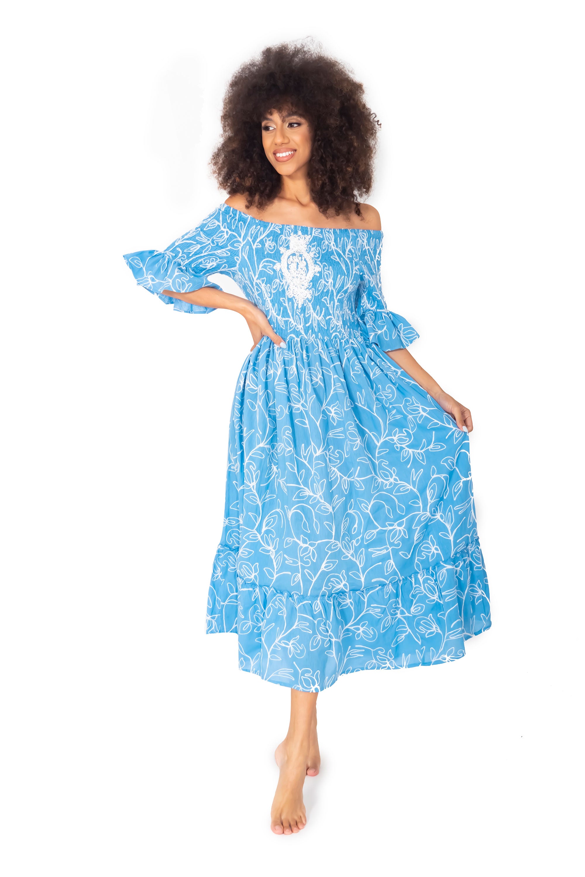 Vestito in pizzo lungo a maniche corte Jessica
