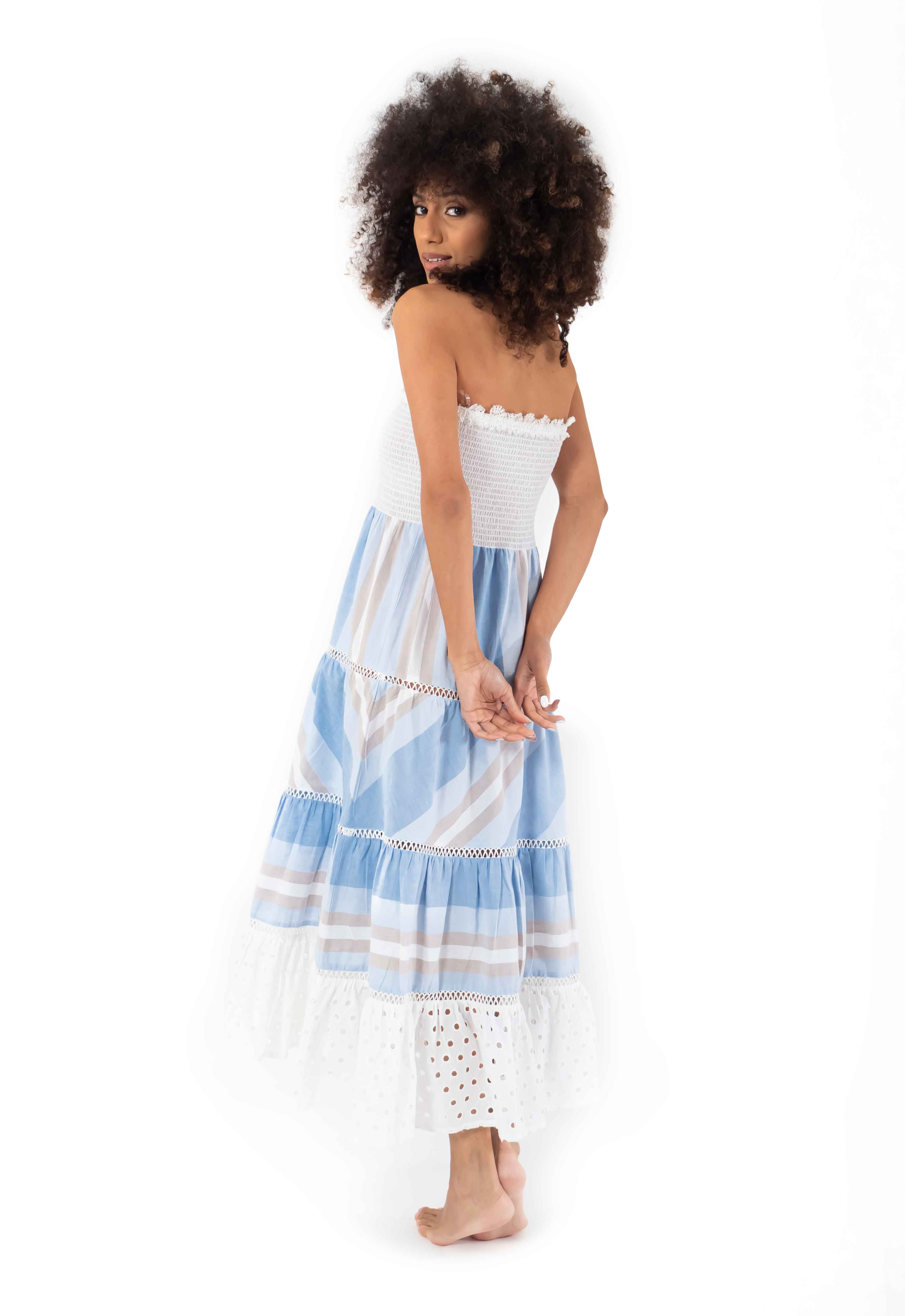 Vestito a righe lungo a fascia Joy
