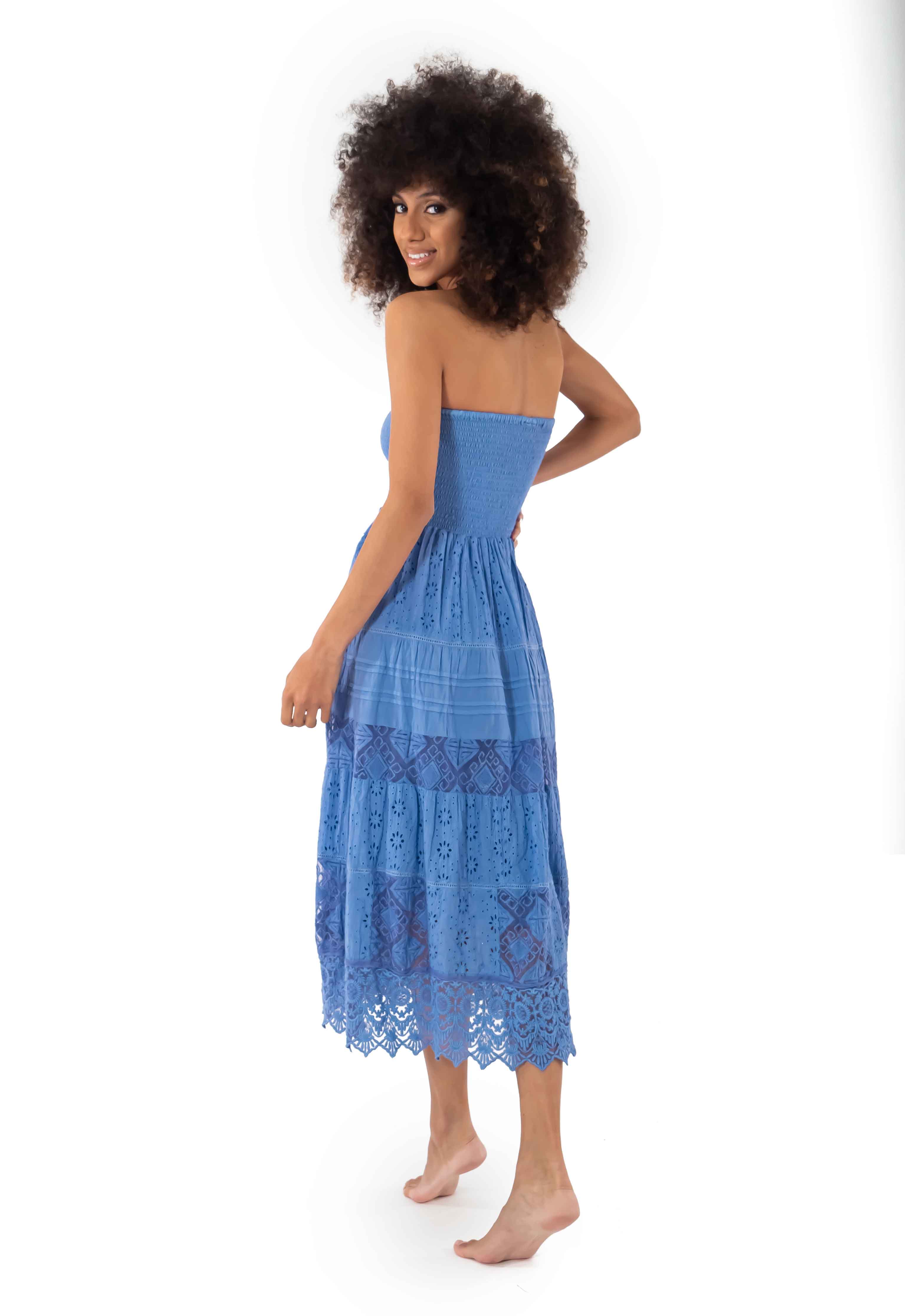 Vestito midi blu a fascia Gaia