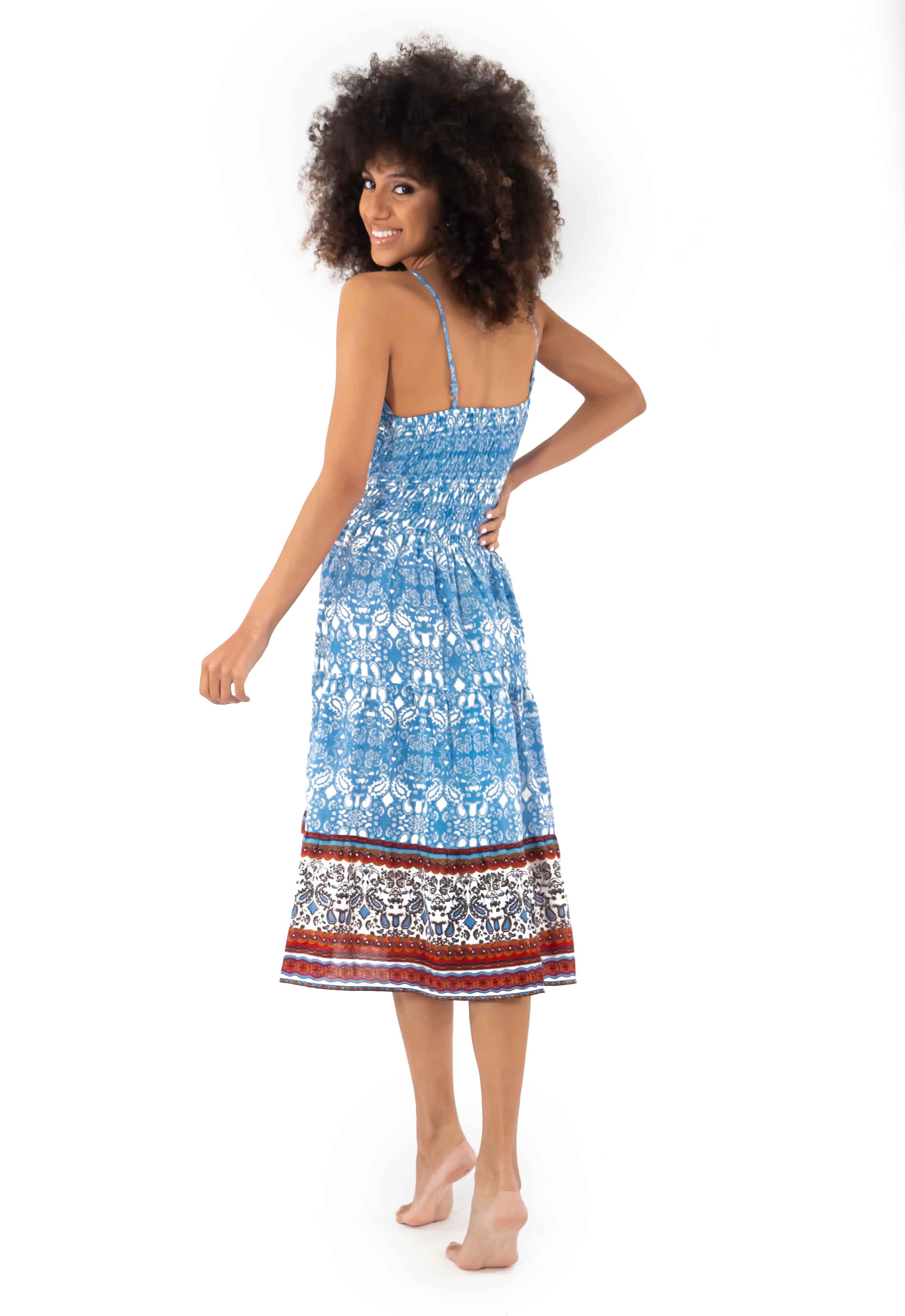 Vestito lungo in cotone con spalline Lara