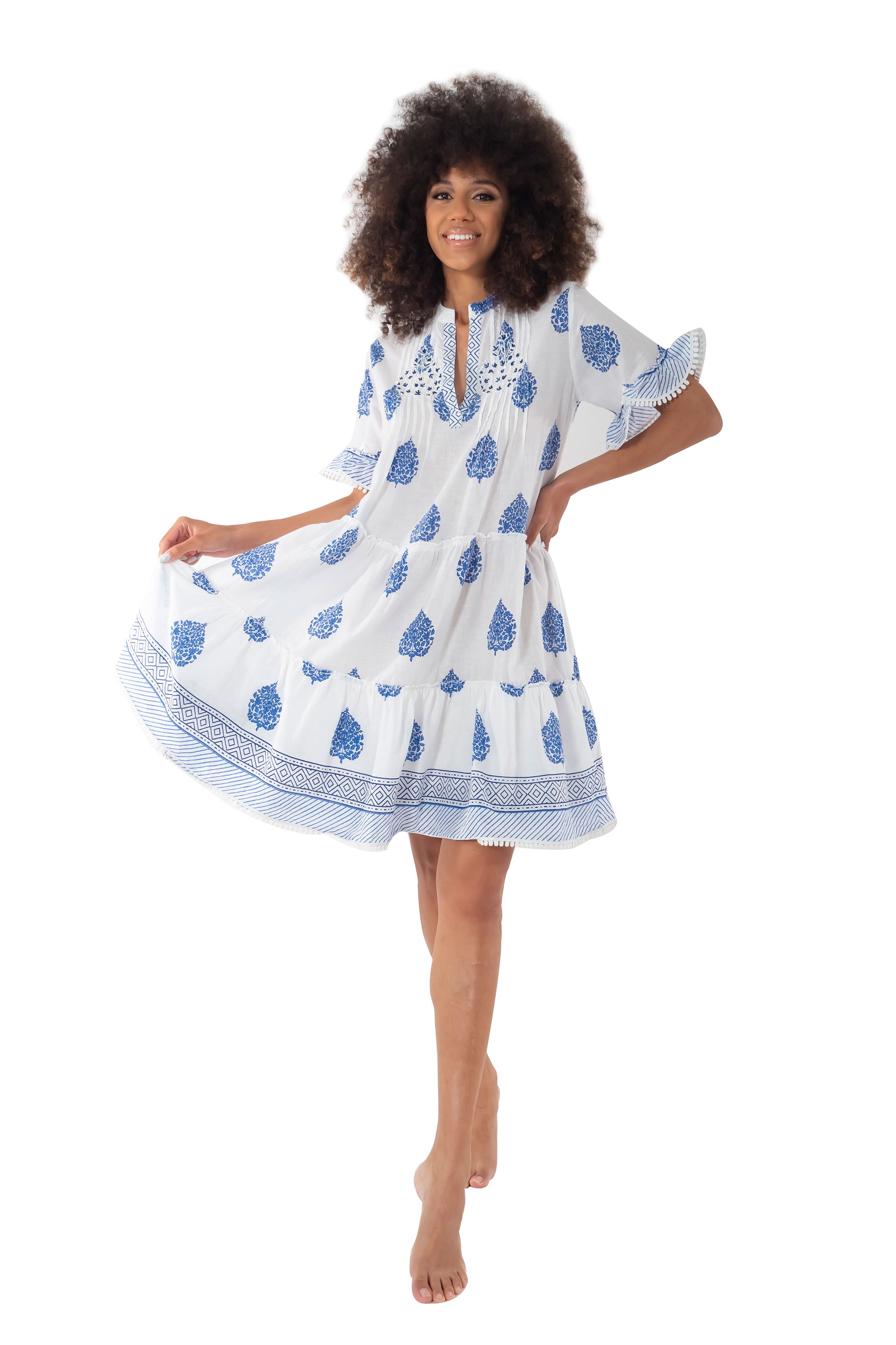 Vestito in cotone a maniche corte Angie