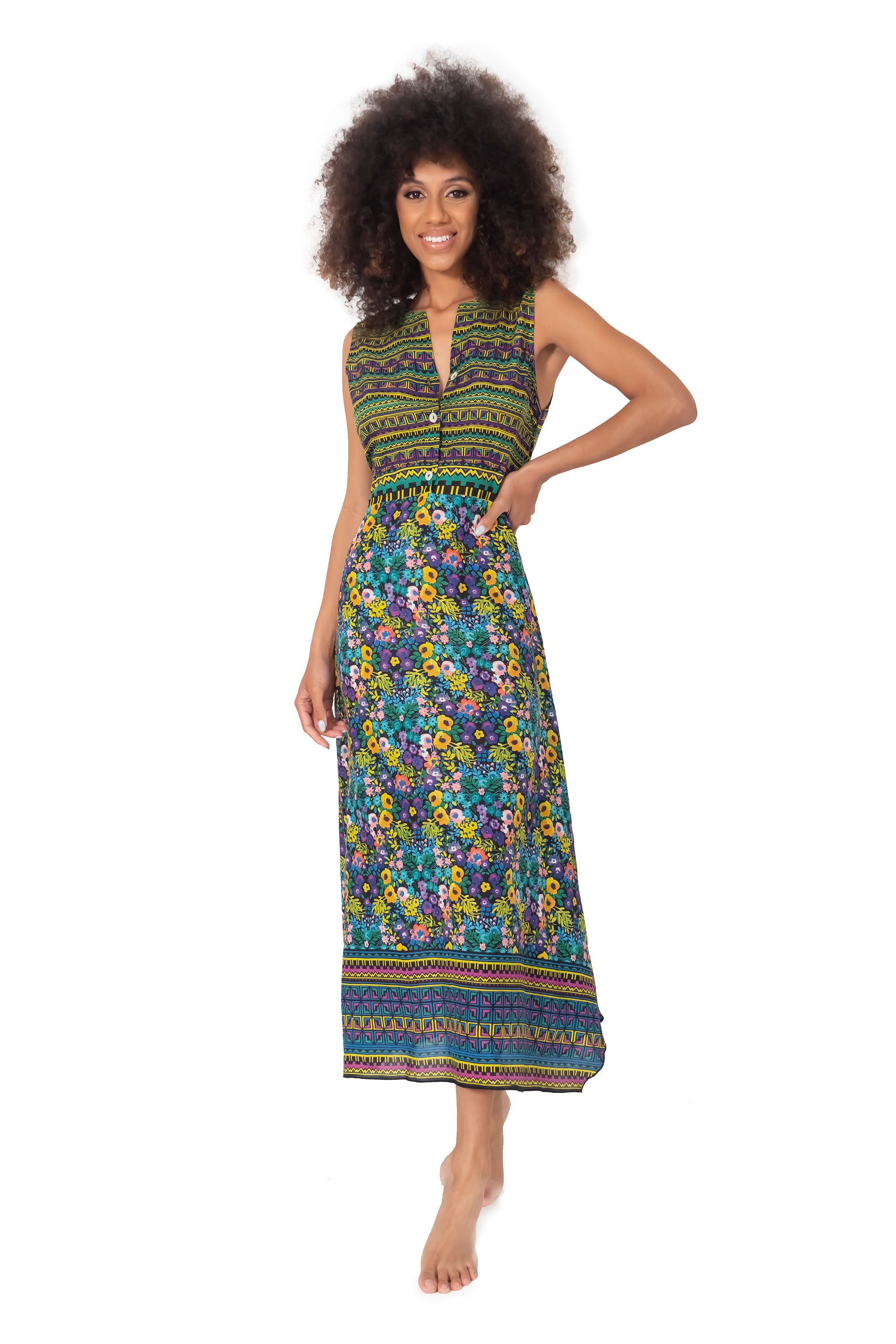 Vestito in viscosa smanicato Nivea