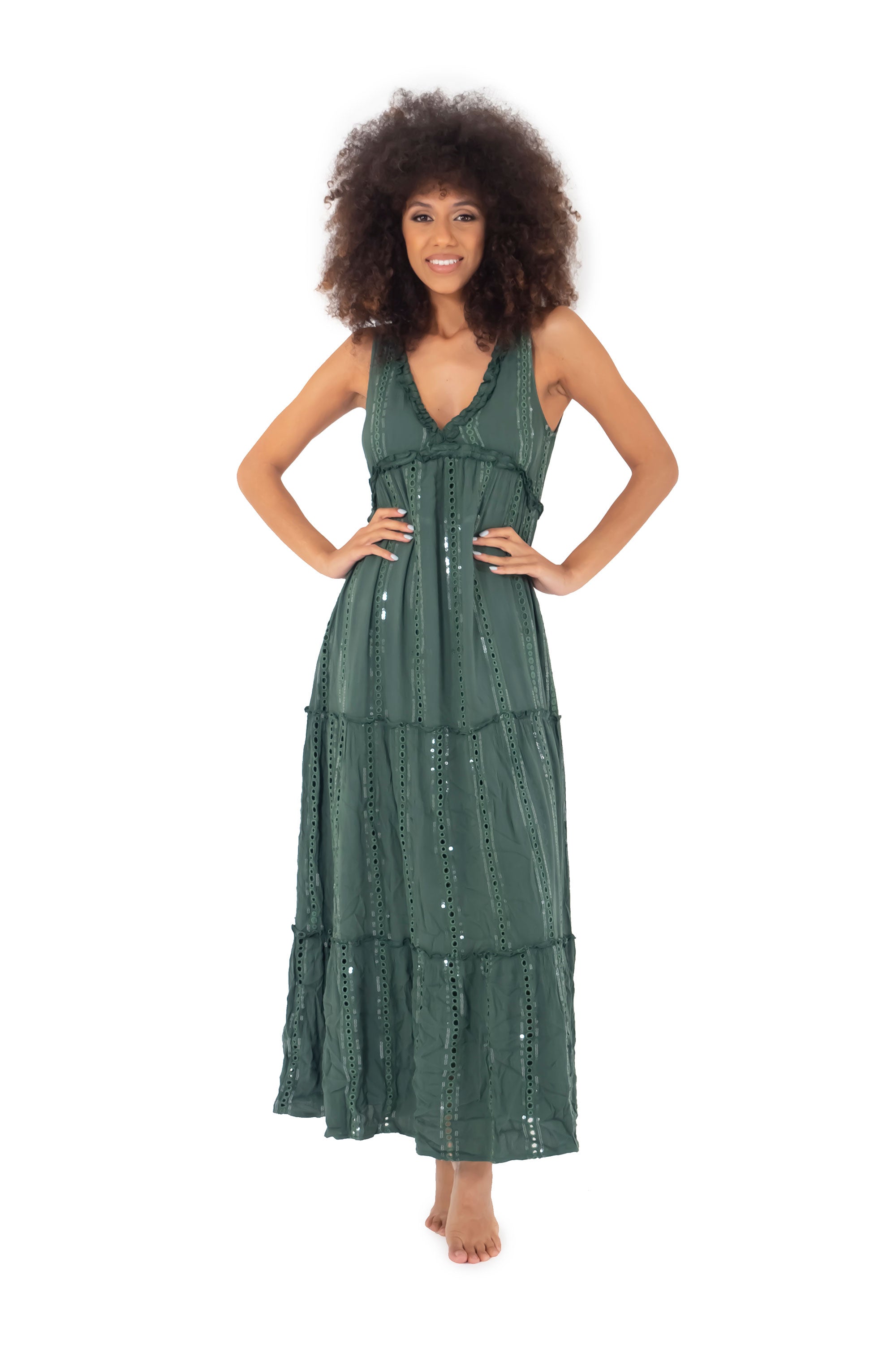 Vestito lungo smanicato Tami