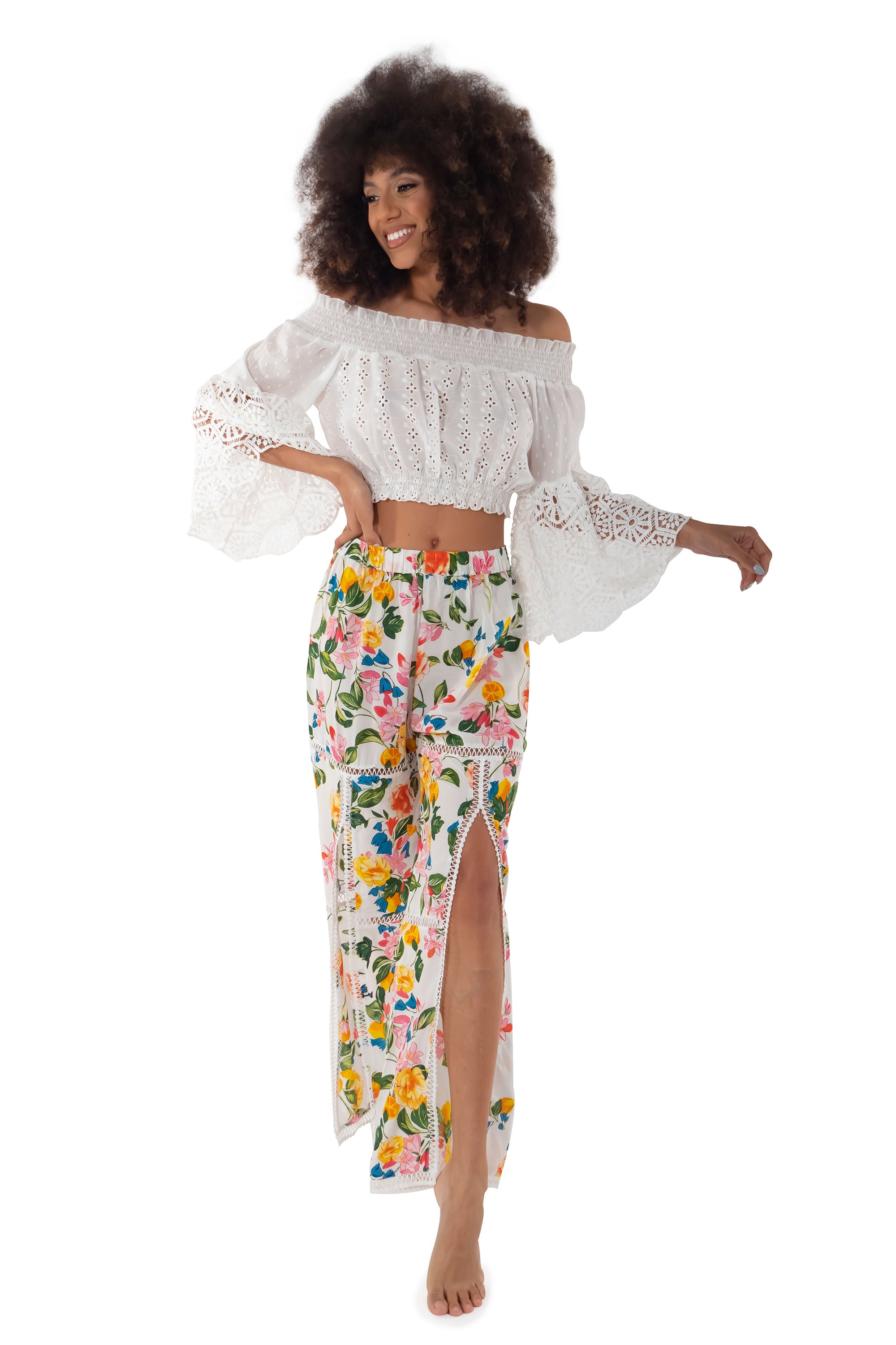 Pantaloni a fiori Lucy