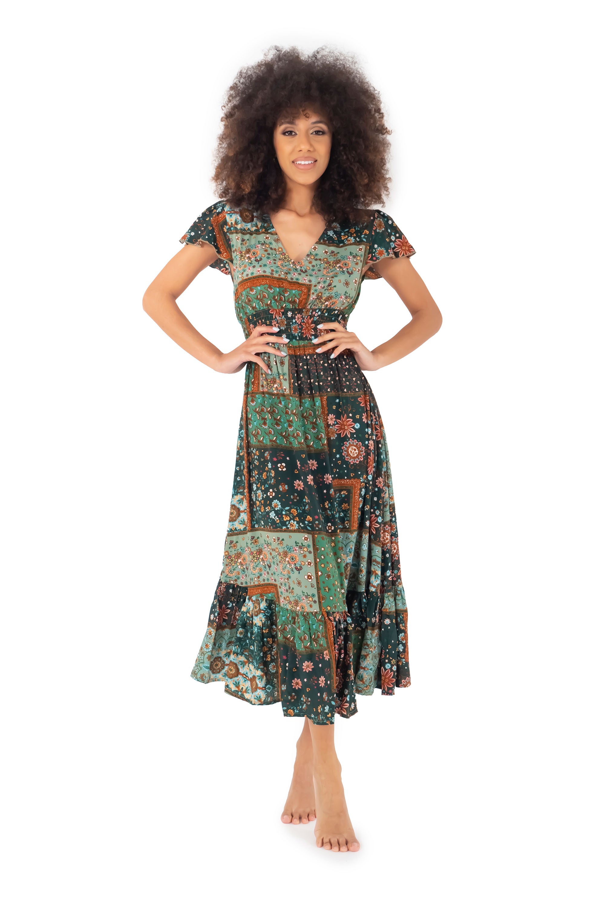 Vestito lungo verde Dina