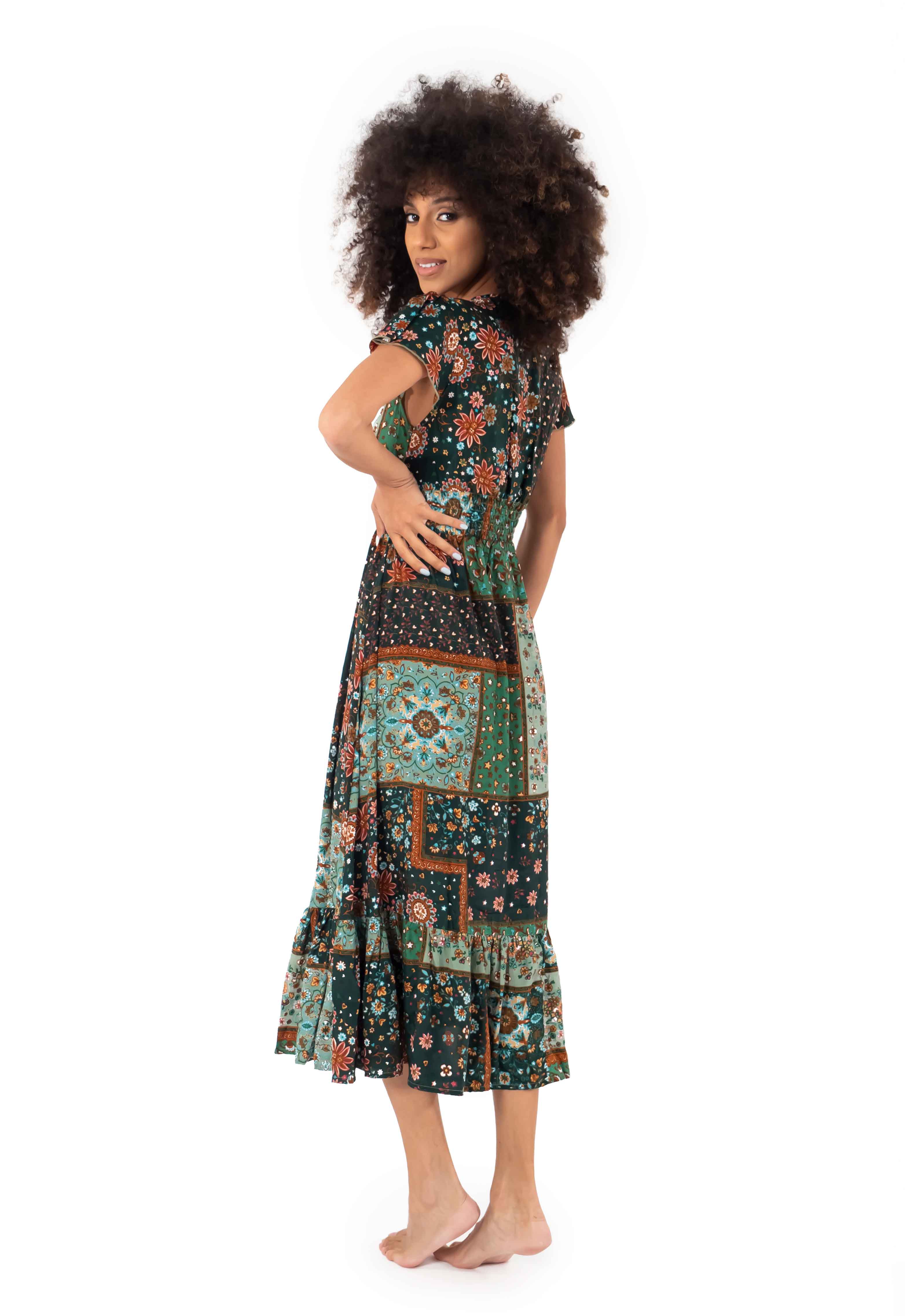Vestito lungo verde Dina
