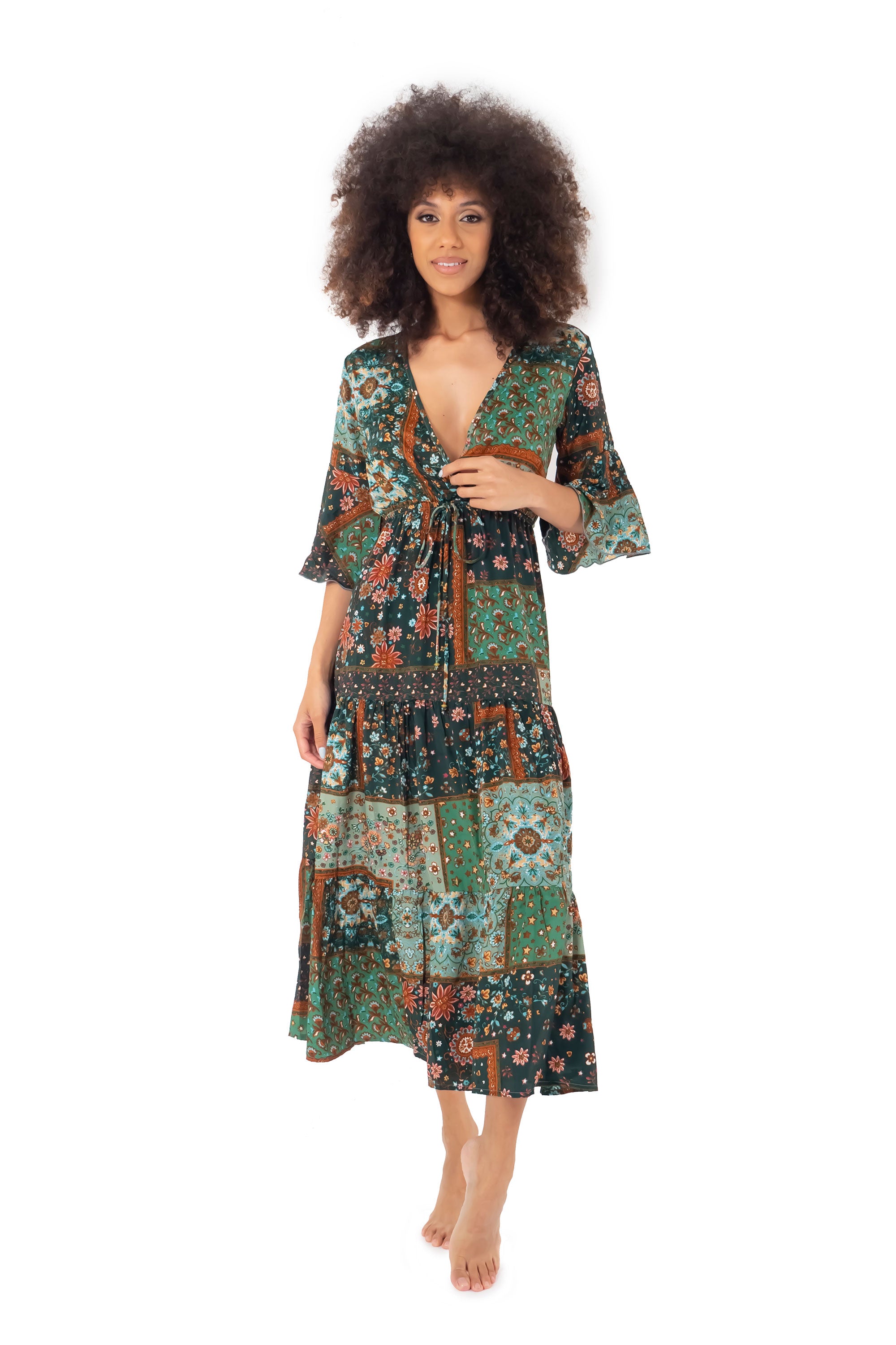 Vestito lungo verde Maya