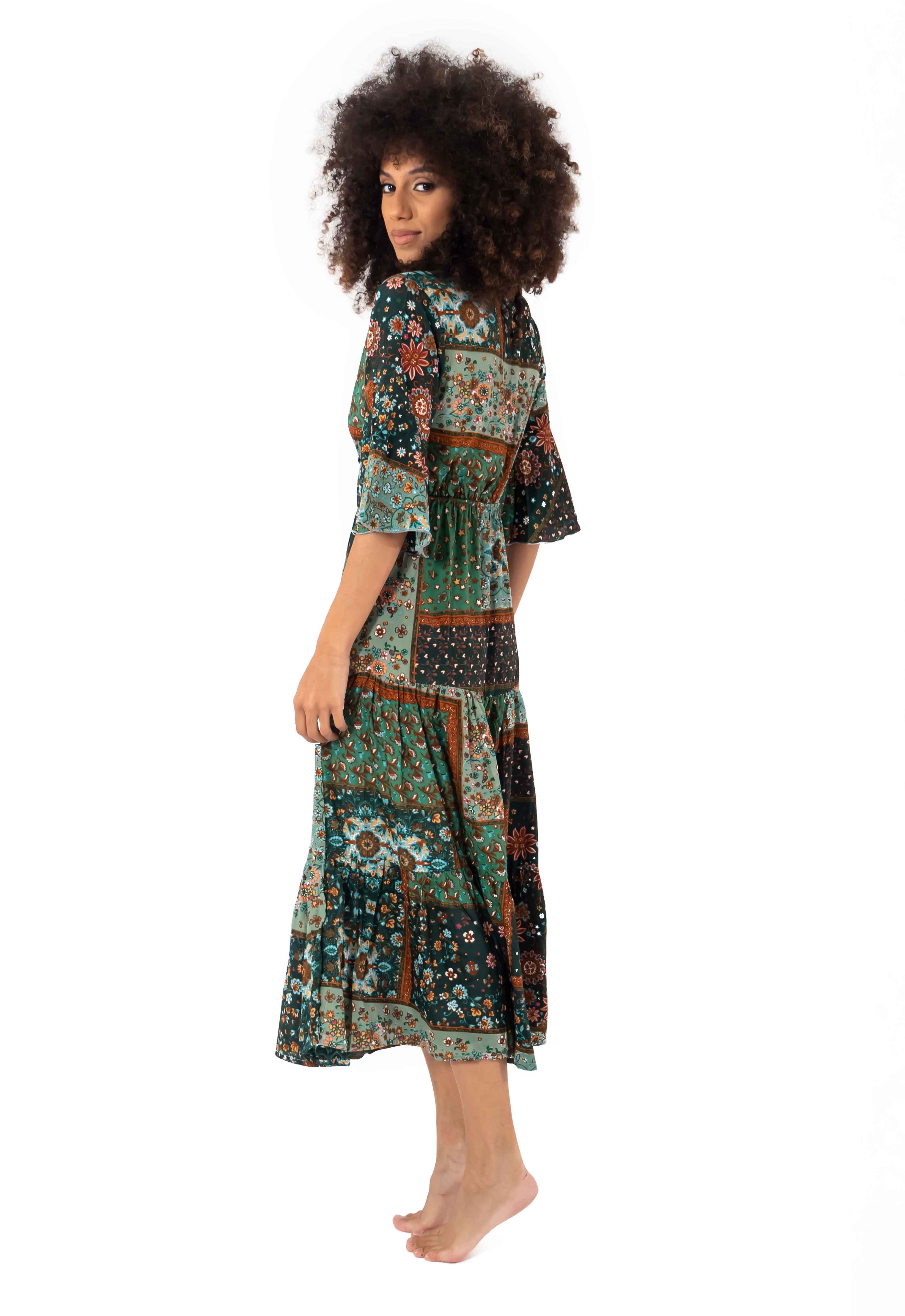 Vestito lungo verde Maya