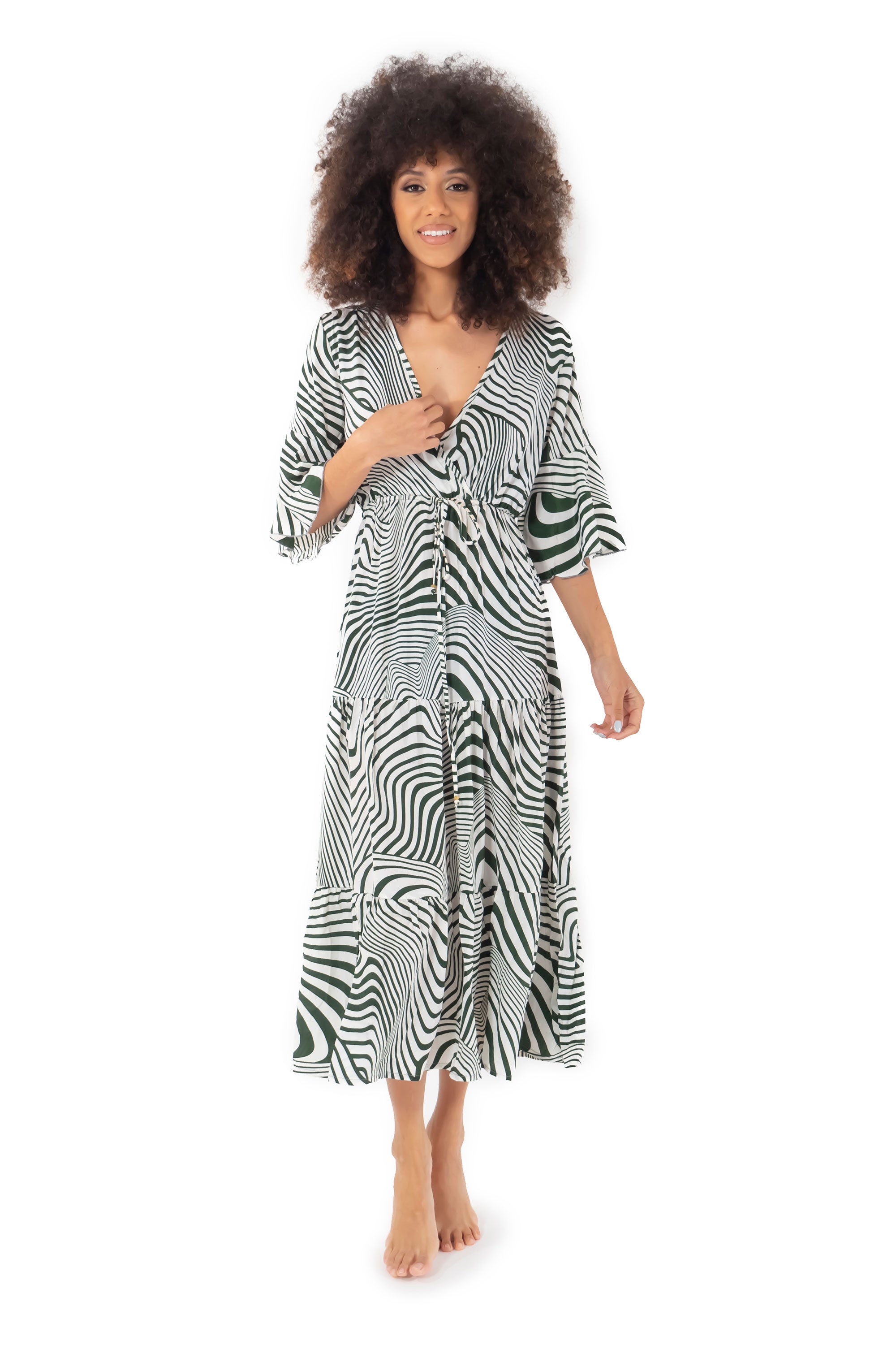 Vestito lungo verde Maya
