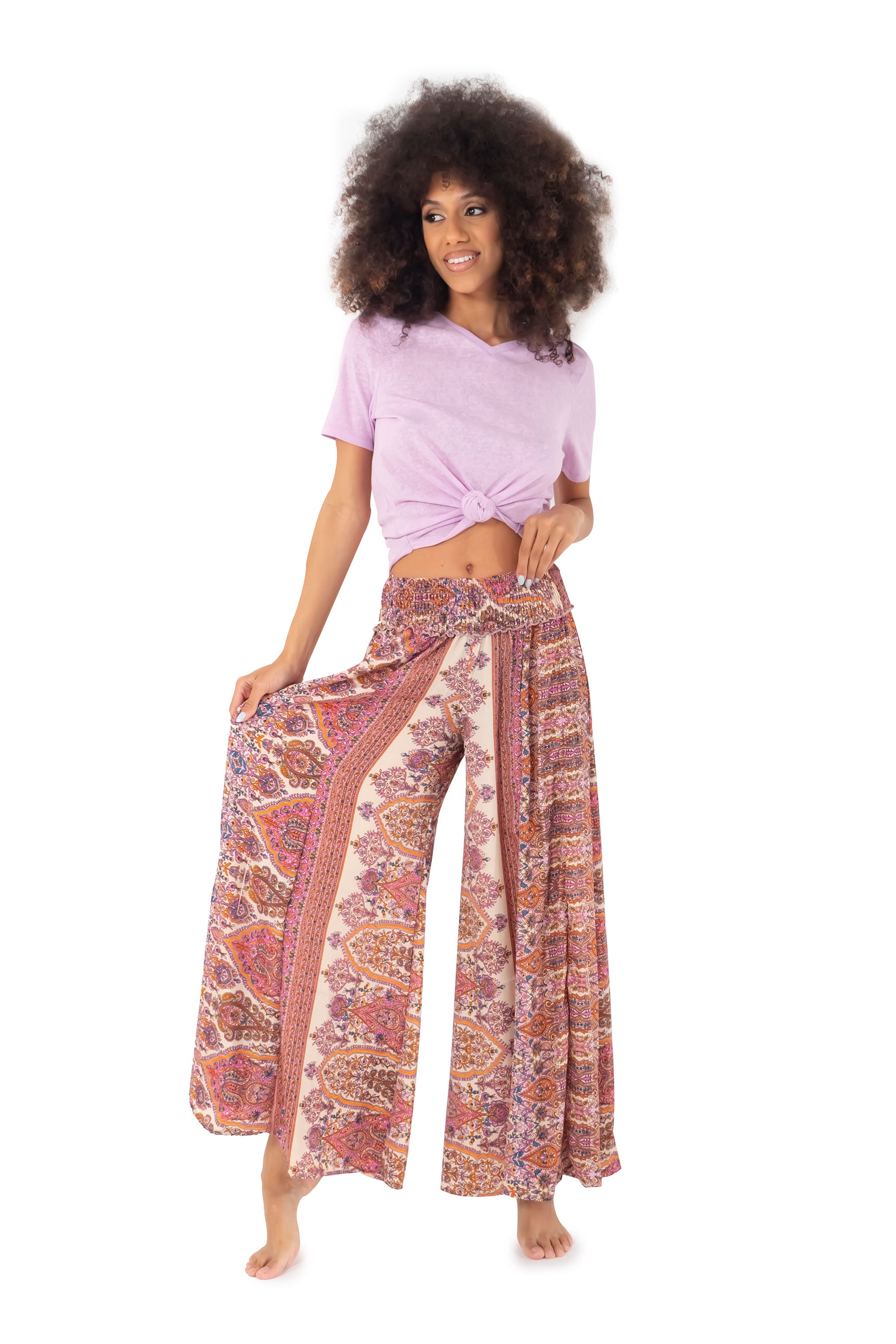 Pantaloni Palazzo rosa
