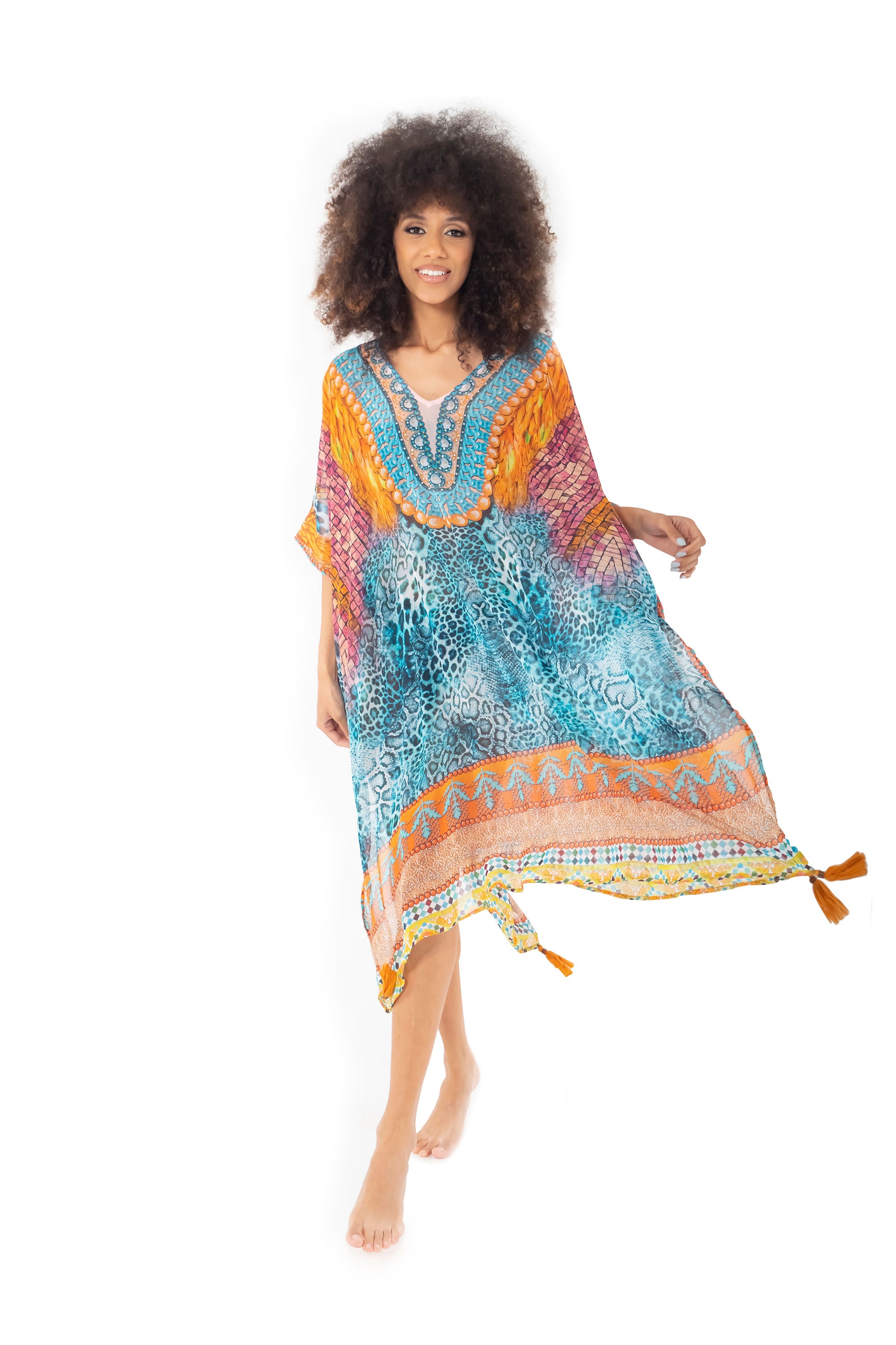 Poncho Fuego multicolor