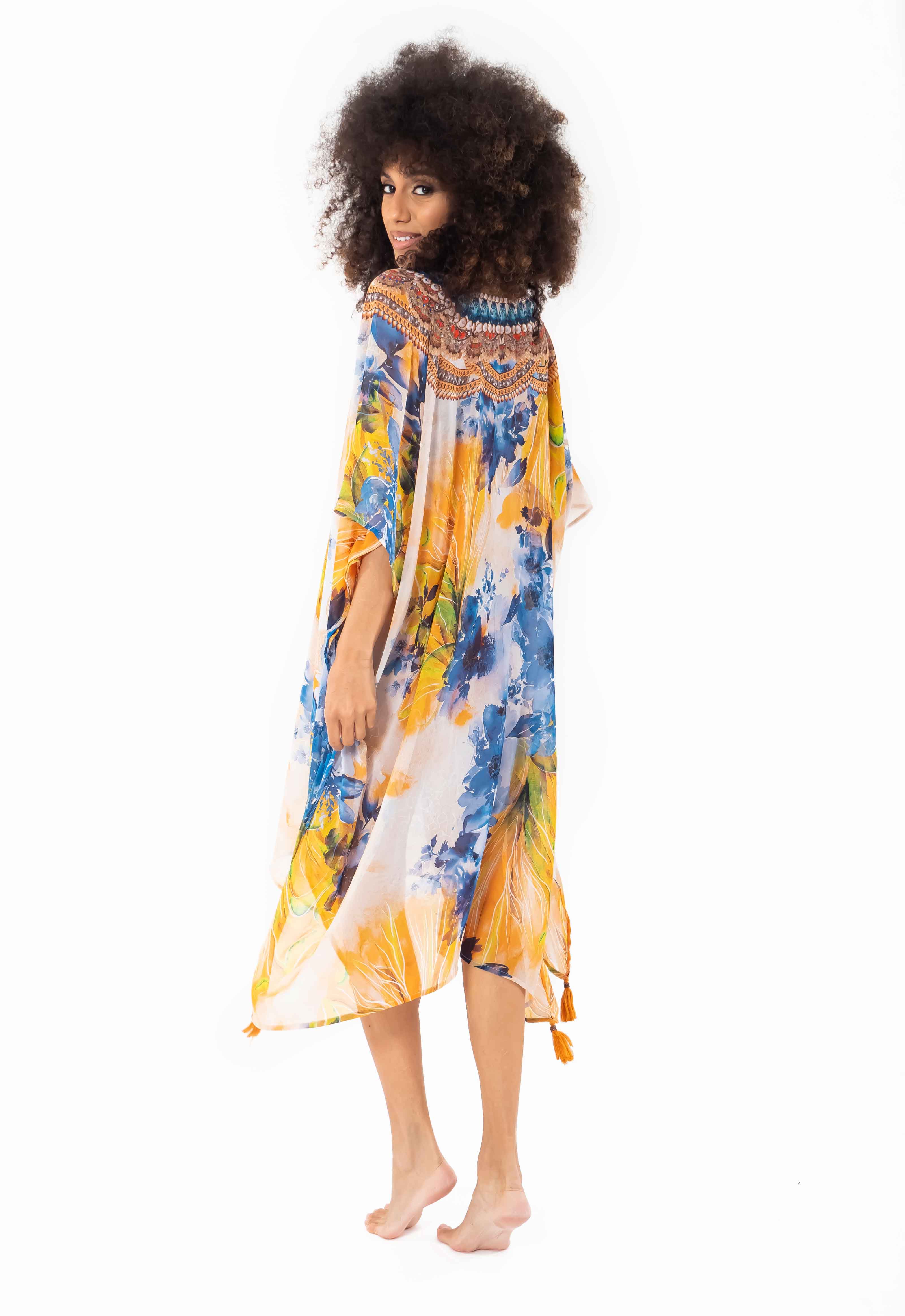 Poncho Fuego a fiori