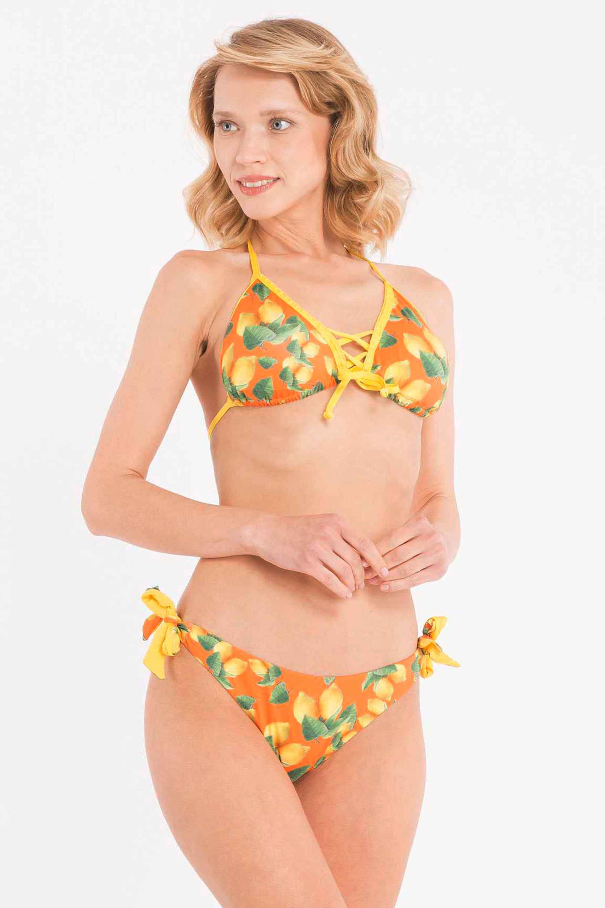 Bikini Triangolino Kiwi con Brasiliana