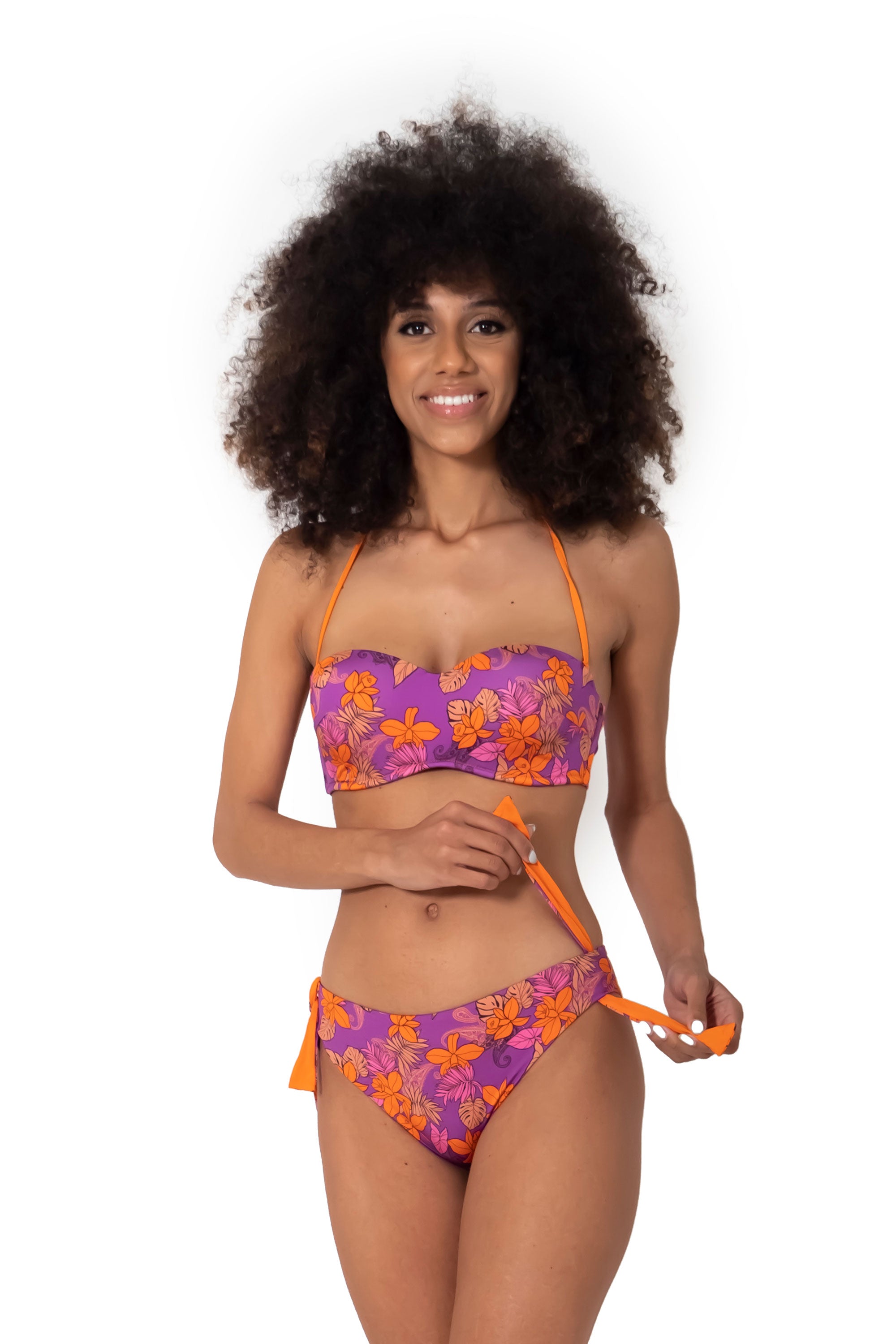 Bikini a fascia con coppe Lampone Rave